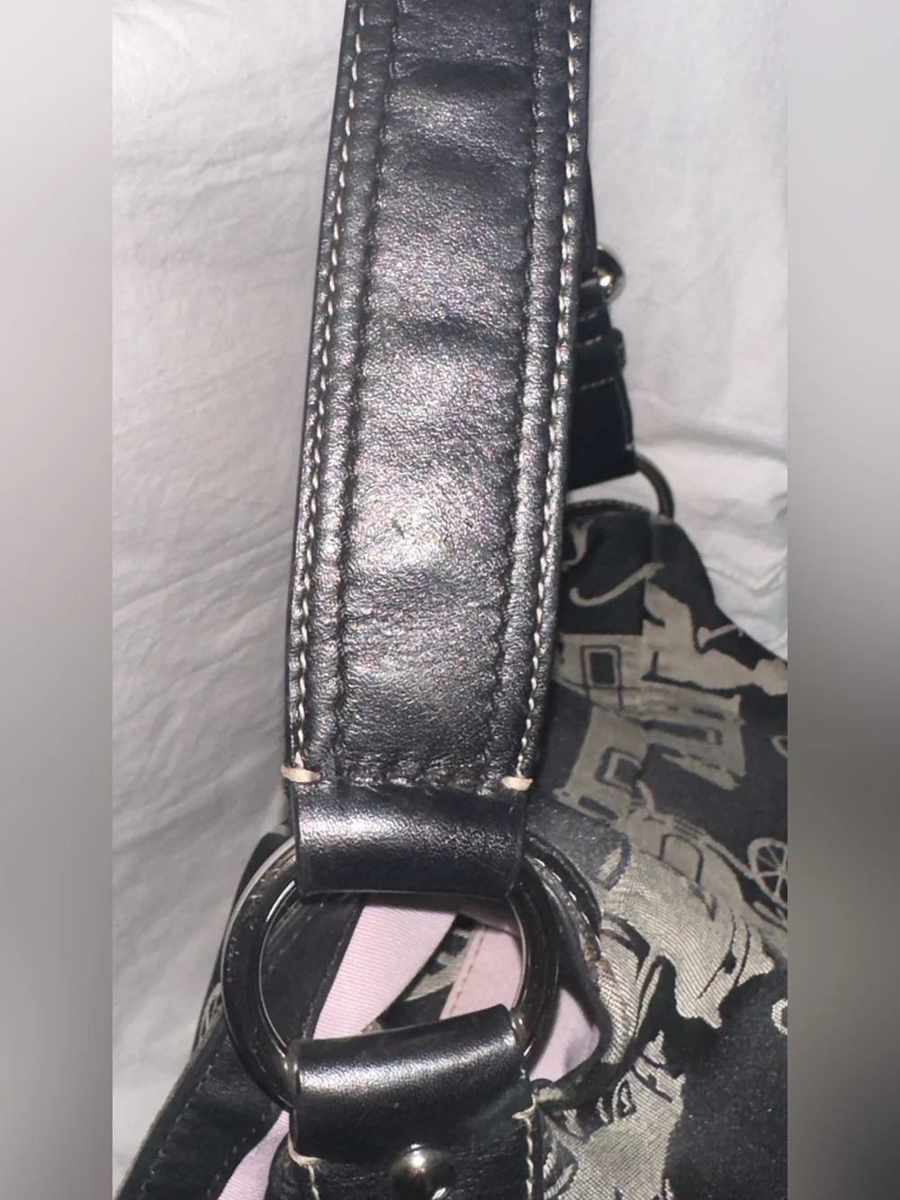 Coach F14888 Horse & Carriage Jacquard Hobo Shoulder Bag Hangtag EUC